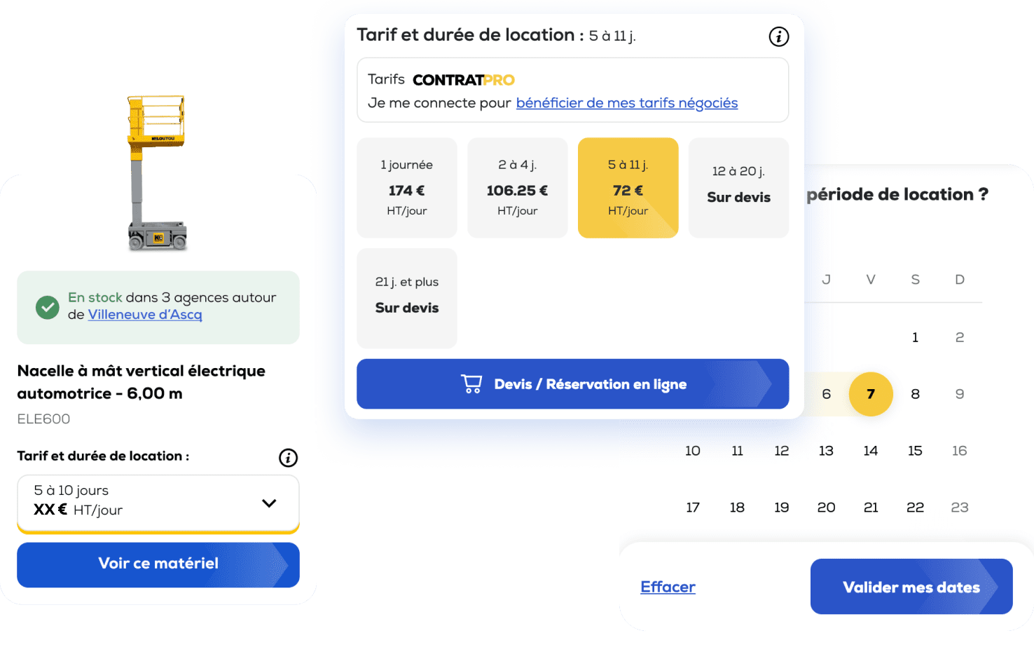 La réservation en ligne chez Kiloutou