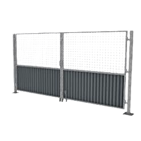 Portail 2 vantaux grillagé/bardé gris - à cheviller