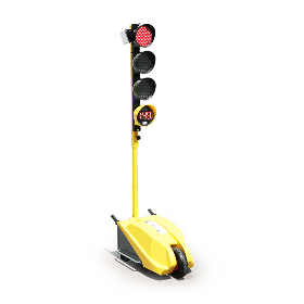 Feu tricolore à décompte et régulation - Hauteur mât : 155mm - 250mm