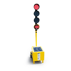 Feu tricolore à décompte solaire -Hauteur mât : 155mm - 250mm