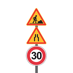 Totem travaux Ville de Paris - Sur mât 4m H sur panneau : 2,20m