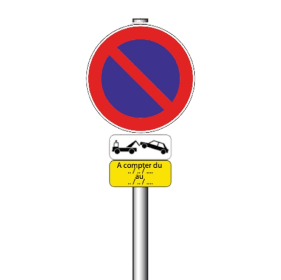 Totem stationnement Ville de Paris - Sur mât 3m H sur panneau : 2,20m