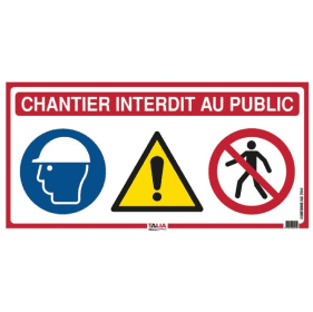 Panneau de chantier 4 en 1 - 80 x 40 cm