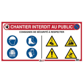 Panneau de chantier 10 en 1 - 80 x 40 cm